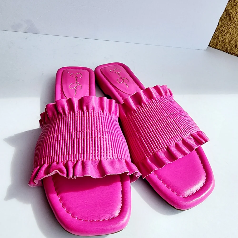 Jessica Simpson Camessa Pink Women's Stylish Slide Sandals Size 6